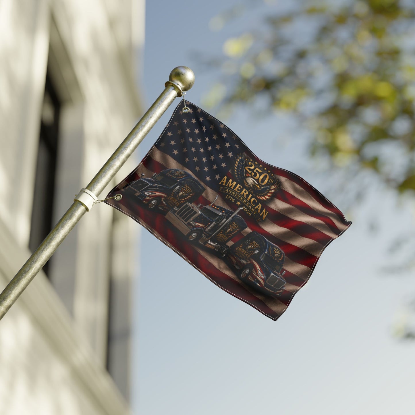 American 250th Anniversary Truck Flag — Double-Sided Patriotic Banner