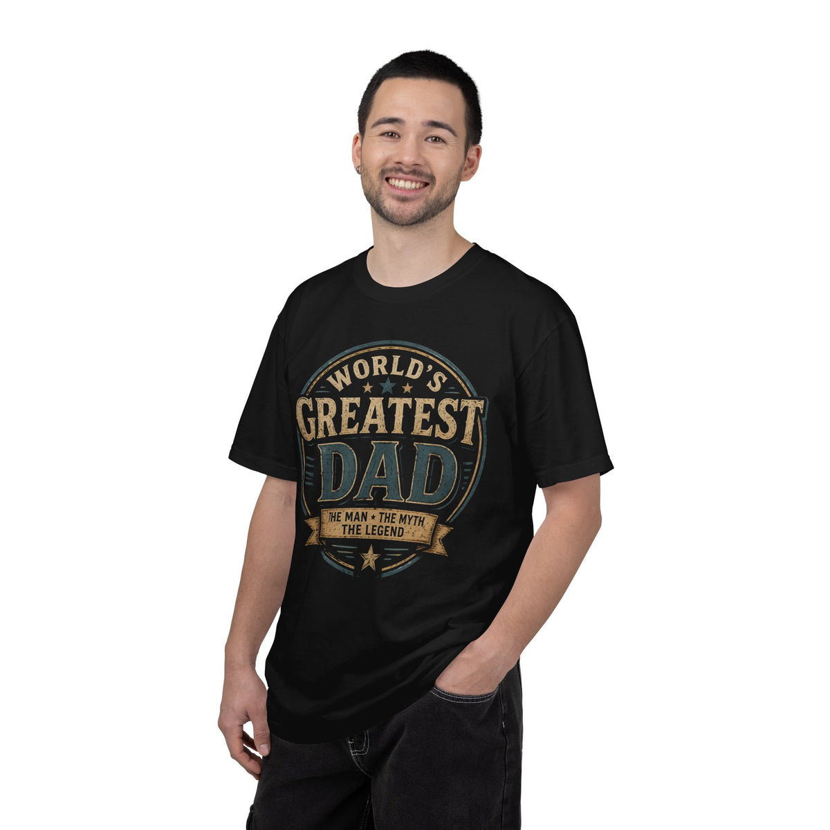 World's Greatest Dad T-Shirt — Retro Badge Father's Day Gift