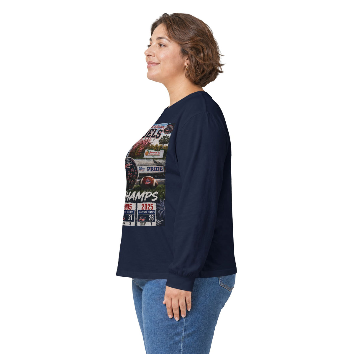 Rebels 3x Champs Long Sleeve Tee w/ Moto on back