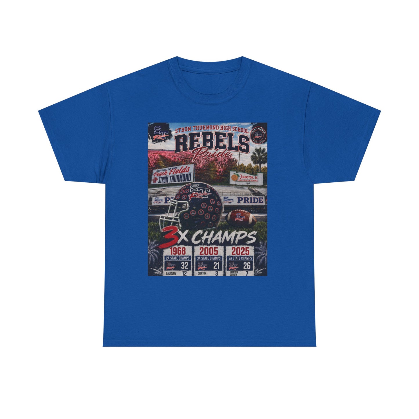 Rebels Football Championship Tee – "3x Champs" Team Pride Shirt