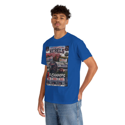 Rebels Football Championship Tee – "3x Champs" Team Pride Shirt