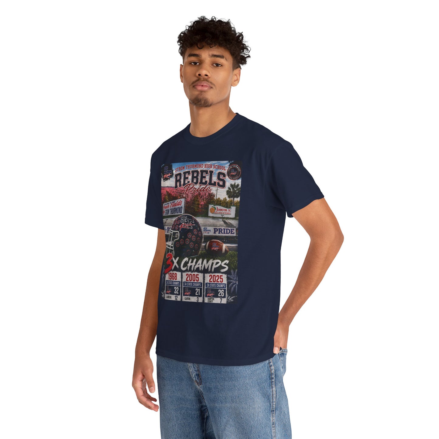 Rebels Football Championship Tee – "3x Champs" Team Pride Shirt