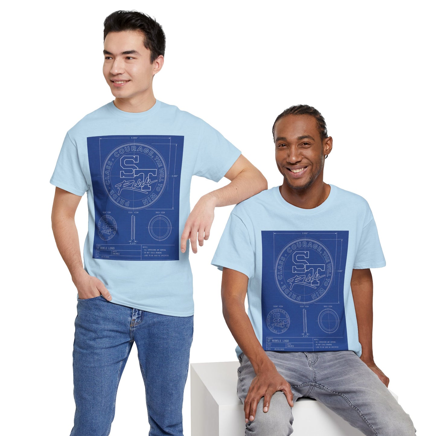 Blueprint Logo T‑Shirt — Vintage 'ST' Sports Emblem Tee