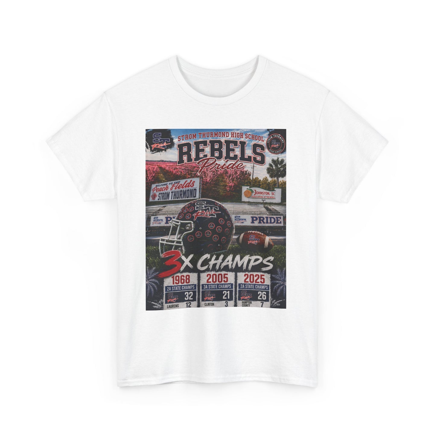 Rebels Football Championship Tee – "3x Champs" Team Pride Shirt