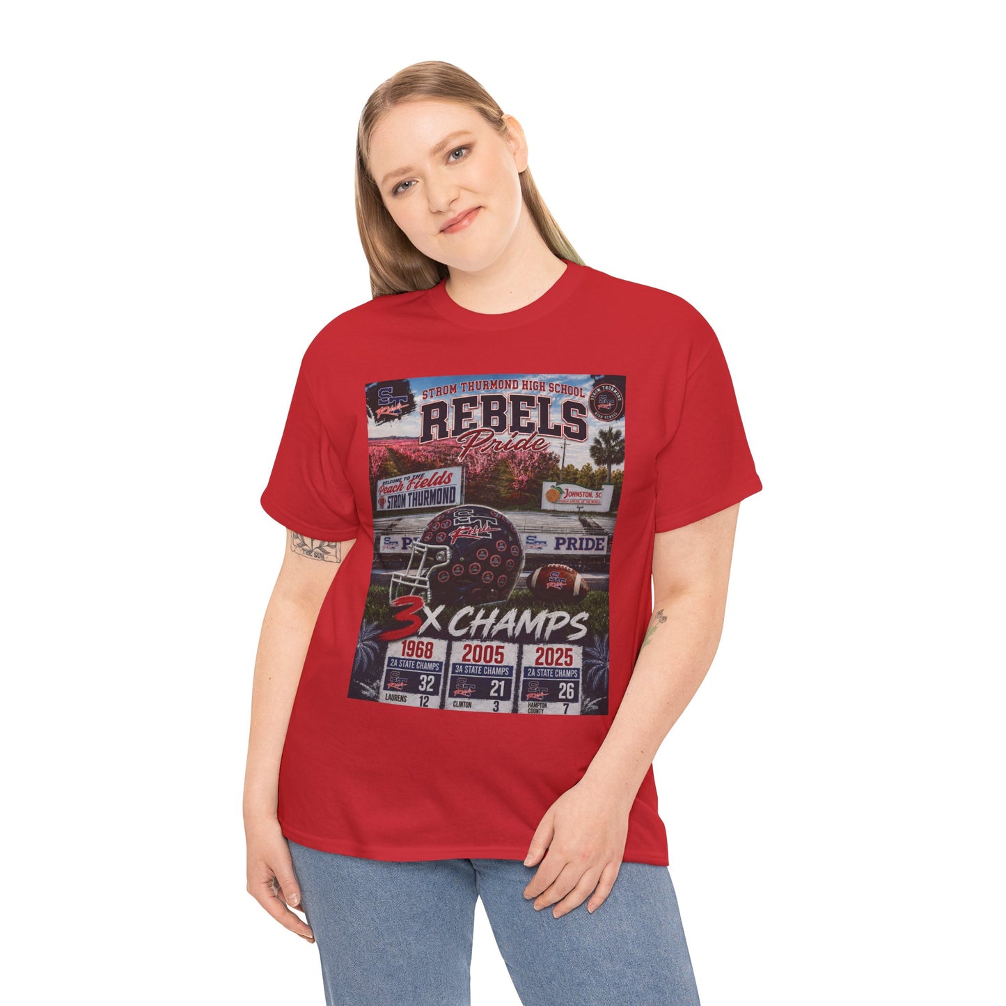 Rebels Football Championship Tee – "3x Champs" Team Pride Shirt