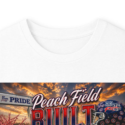 Peach Field Built w/Moto on back or customize your own text on back