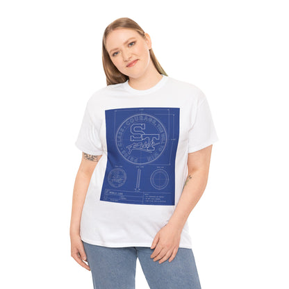 Blueprint Logo T‑Shirt — Vintage 'ST' Sports Emblem Tee