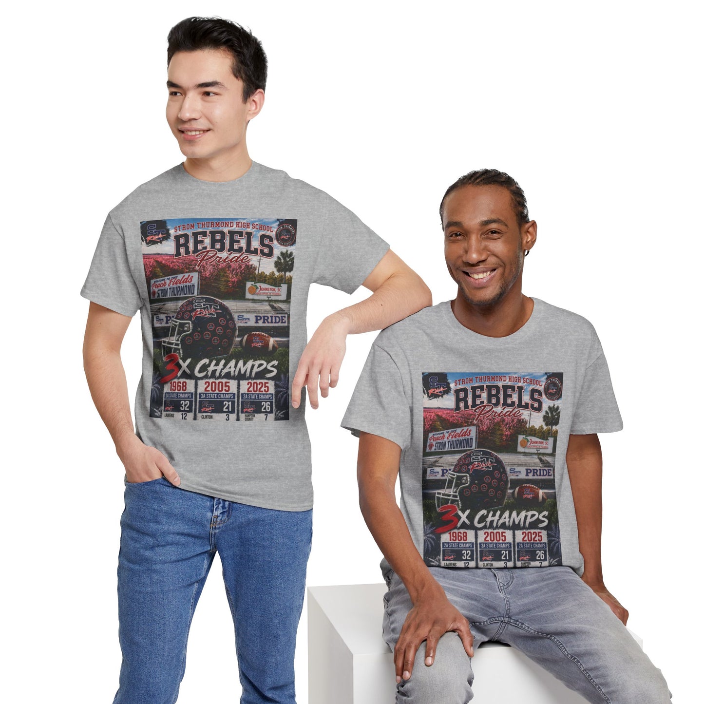 Rebels Football Championship Tee – "3x Champs" Team Pride Shirt