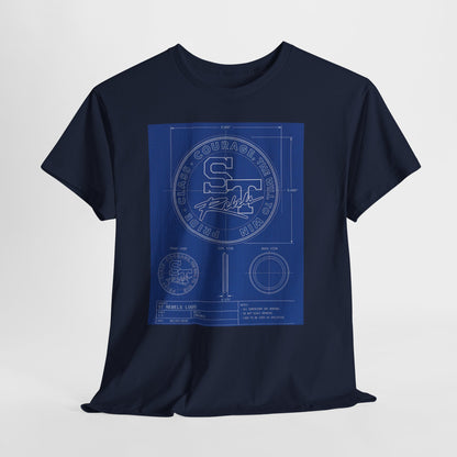 Blueprint Logo T‑Shirt — Vintage 'ST' Sports Emblem Tee