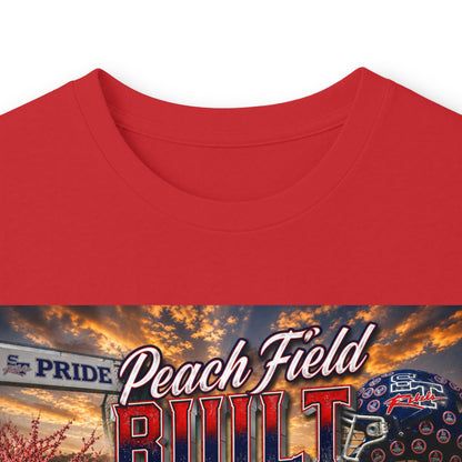 Peach Field Built w/Moto on back or customize your own text on back