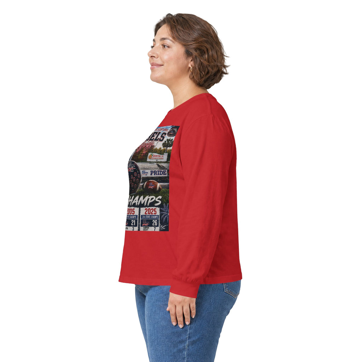 Rebels 3x Champs Long Sleeve Tee w/ Moto on back