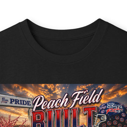 Peach Field Built w/Moto on back or customize your own text on back