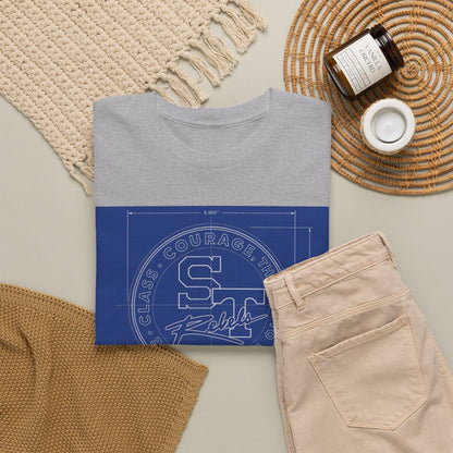 Blueprint Logo T‑Shirt — Vintage 'ST' Sports Emblem Tee
