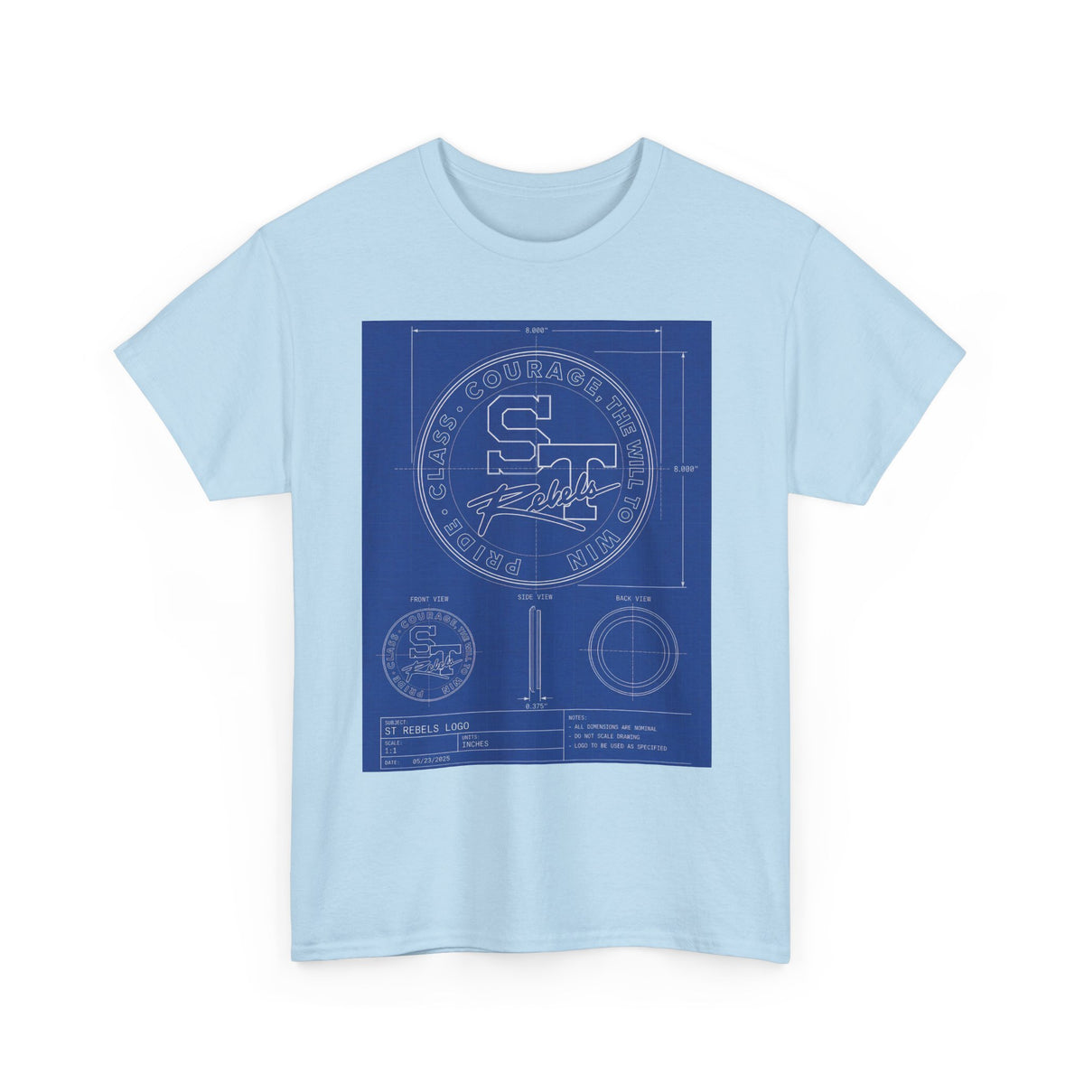 Blueprint Logo T‑Shirt — Vintage 'ST' Sports Emblem Tee