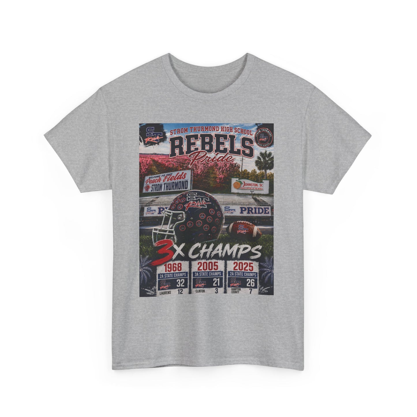 Rebels Football Championship Tee – "3x Champs" Team Pride Shirt