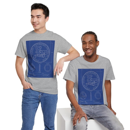 Blueprint Logo T‑Shirt — Vintage 'ST' Sports Emblem Tee