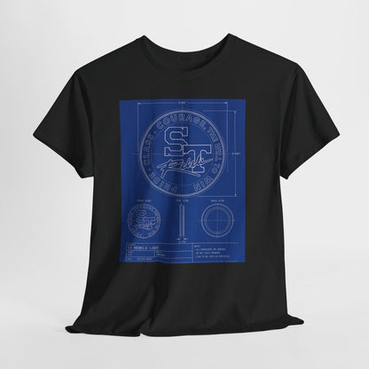 Blueprint Logo T‑Shirt — Vintage 'ST' Sports Emblem Tee