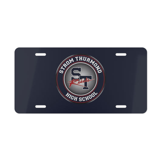 Blue Rebels Crest Vanity Plate — School License Plate