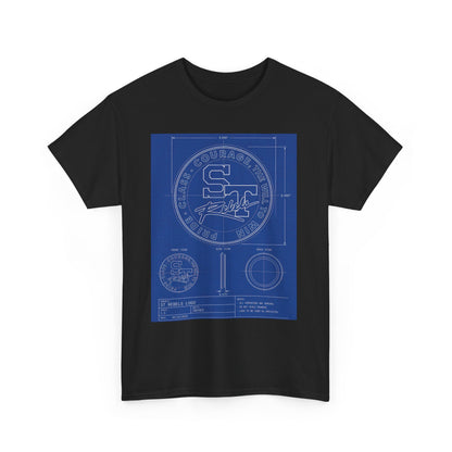 Blueprint Logo T‑Shirt — Vintage 'ST' Sports Emblem Tee