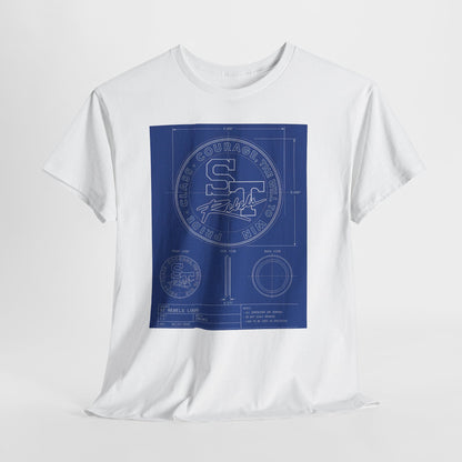 Blueprint Logo T‑Shirt — Vintage 'ST' Sports Emblem Tee
