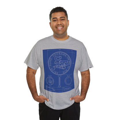 Blueprint Logo T‑Shirt — Vintage 'ST' Sports Emblem Tee