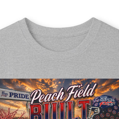 Peach Field Built w/Moto on back or customize your own text on back