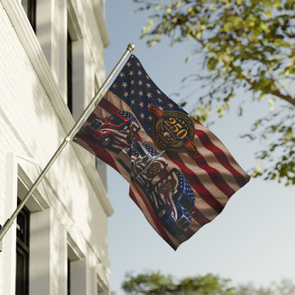 250th Anniversary Patriotic Truckers Flag — Double-Sided American Flag with Semi Trucks