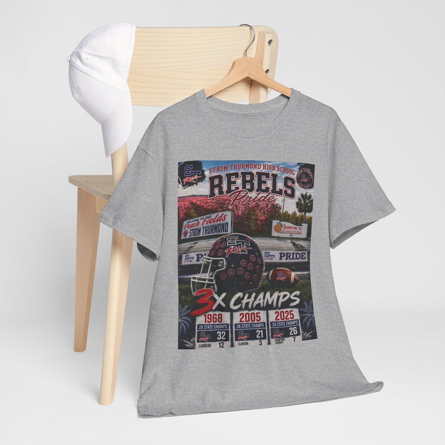 Rebels Football Championship Tee – "3x Champs" Team Pride Shirt