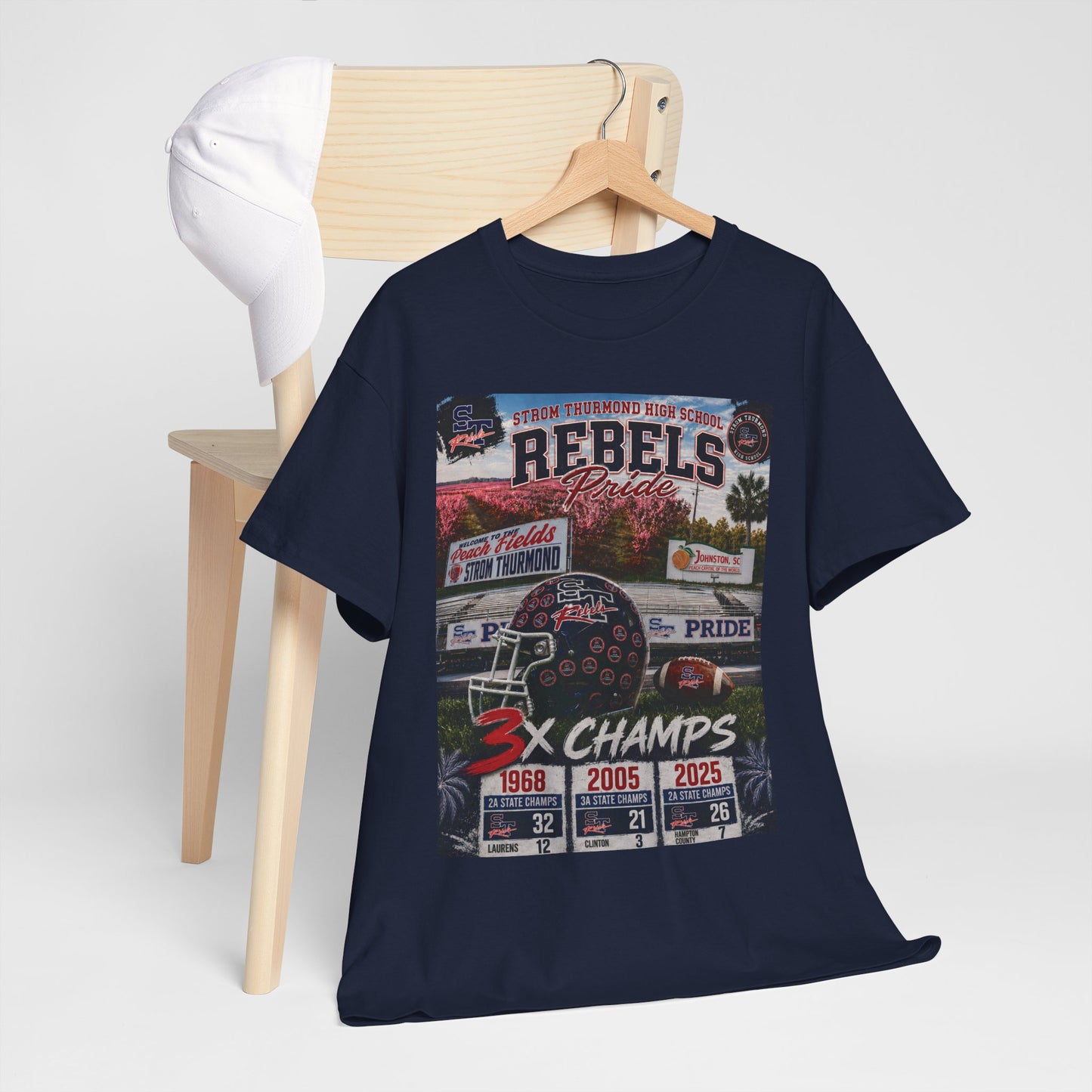 Rebels Football Championship Tee – "3x Champs" Team Pride Shirt