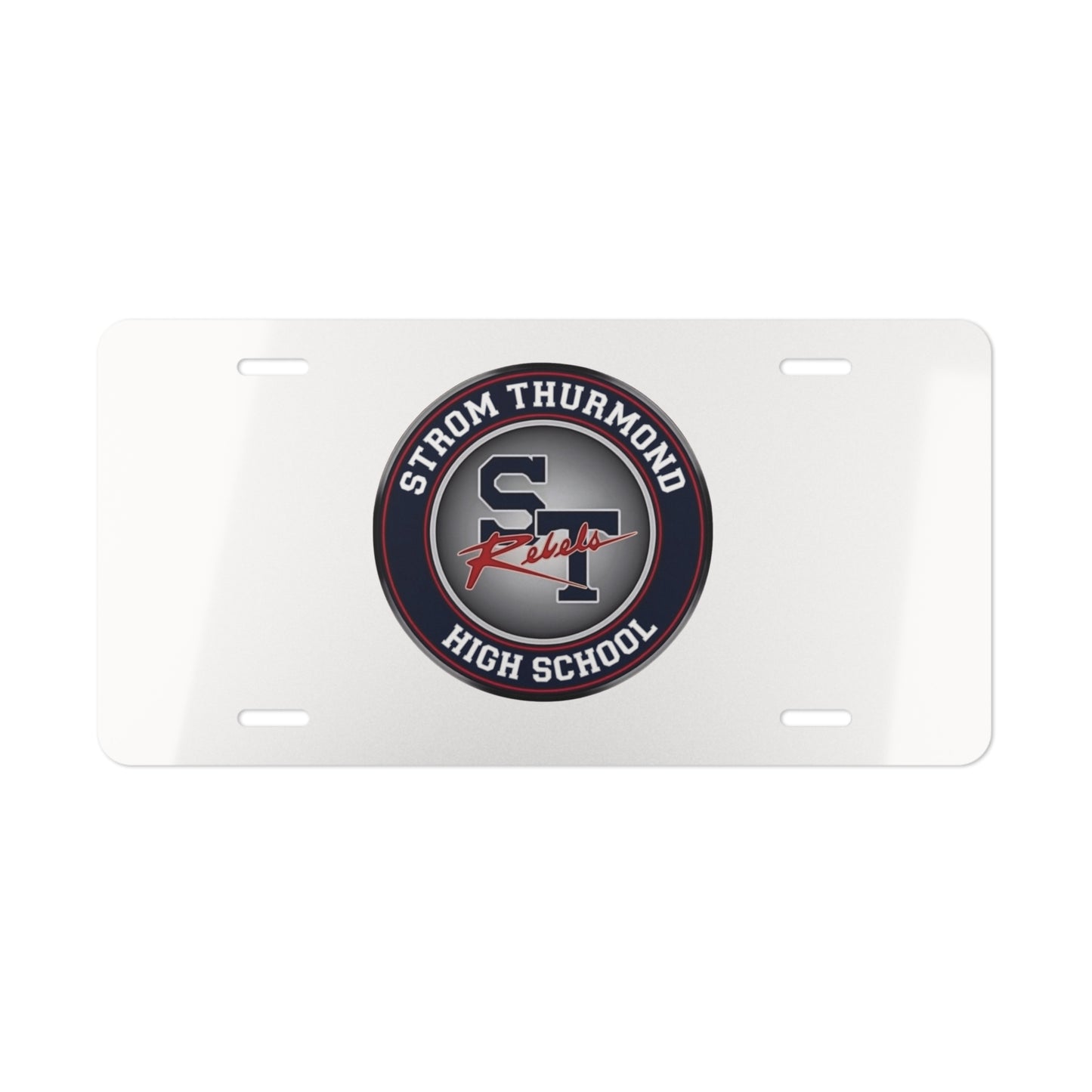 White Rebels Crest Vanity Plate — School License Plate