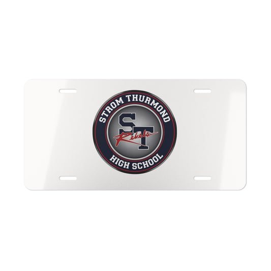 White Rebels Crest Vanity Plate — School License Plate