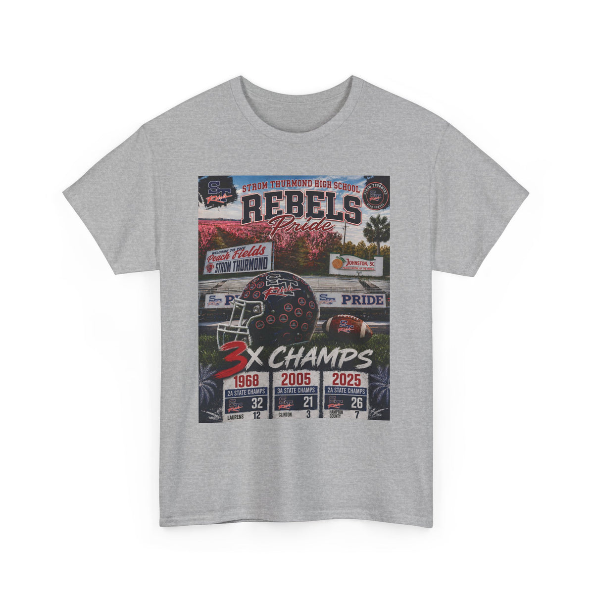 Rebels Football Championship Tee – "3x Champs" Team Pride Shirt