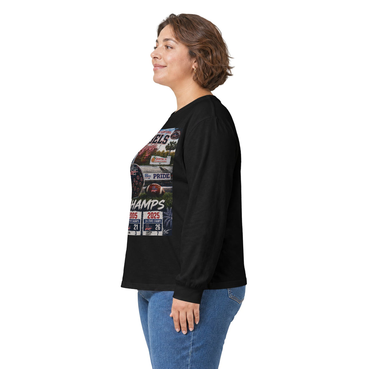 Rebels 3x Champs Long Sleeve Tee w/ Moto on back