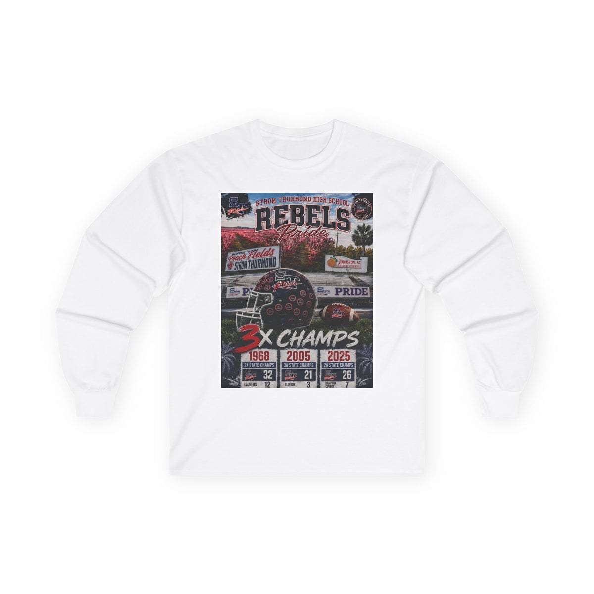 Rebels 3x Champs Long Sleeve Tee w/ Moto on back
