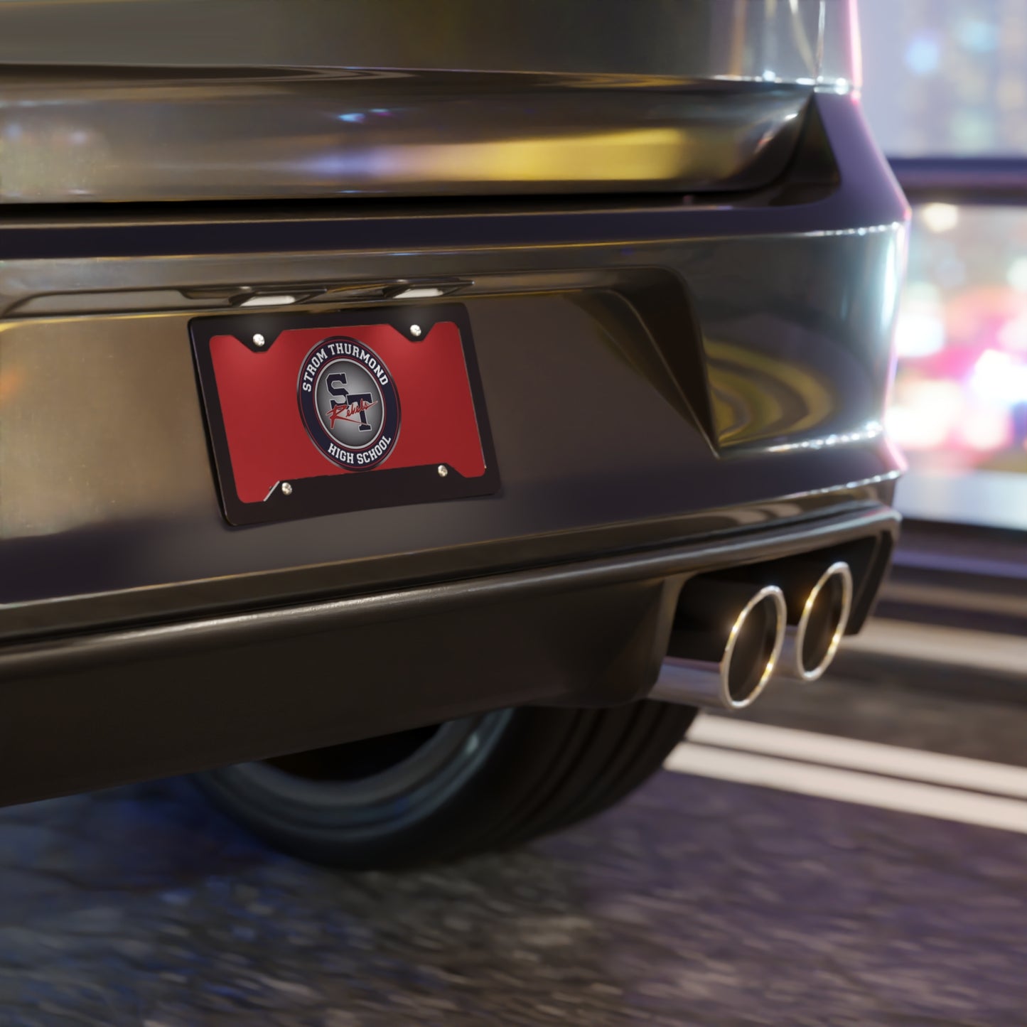 Red Rebels Crest Vanity Plate — School License Plate