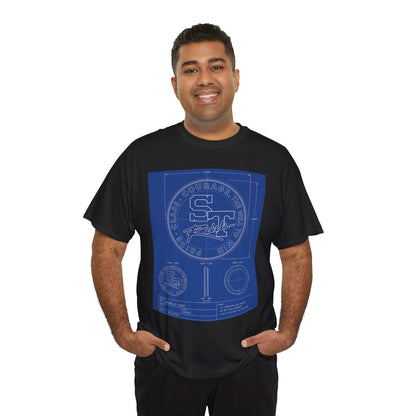 Blueprint Logo T‑Shirt — Vintage 'ST' Sports Emblem Tee