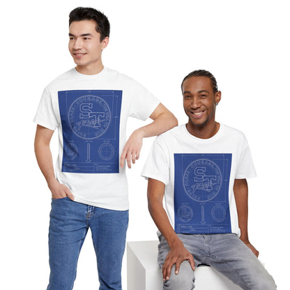 Blueprint Logo T‑Shirt — Vintage 'ST' Sports Emblem Tee
