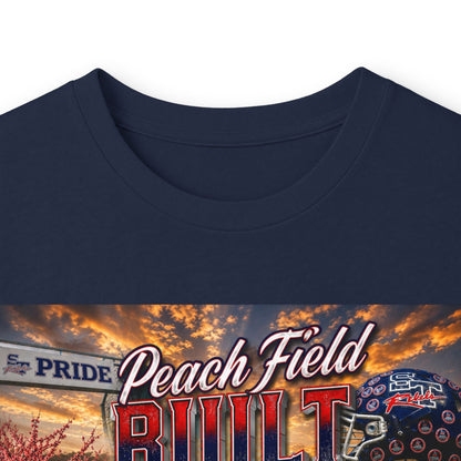 Peach Field Built w/Moto on back or customize your own text on back