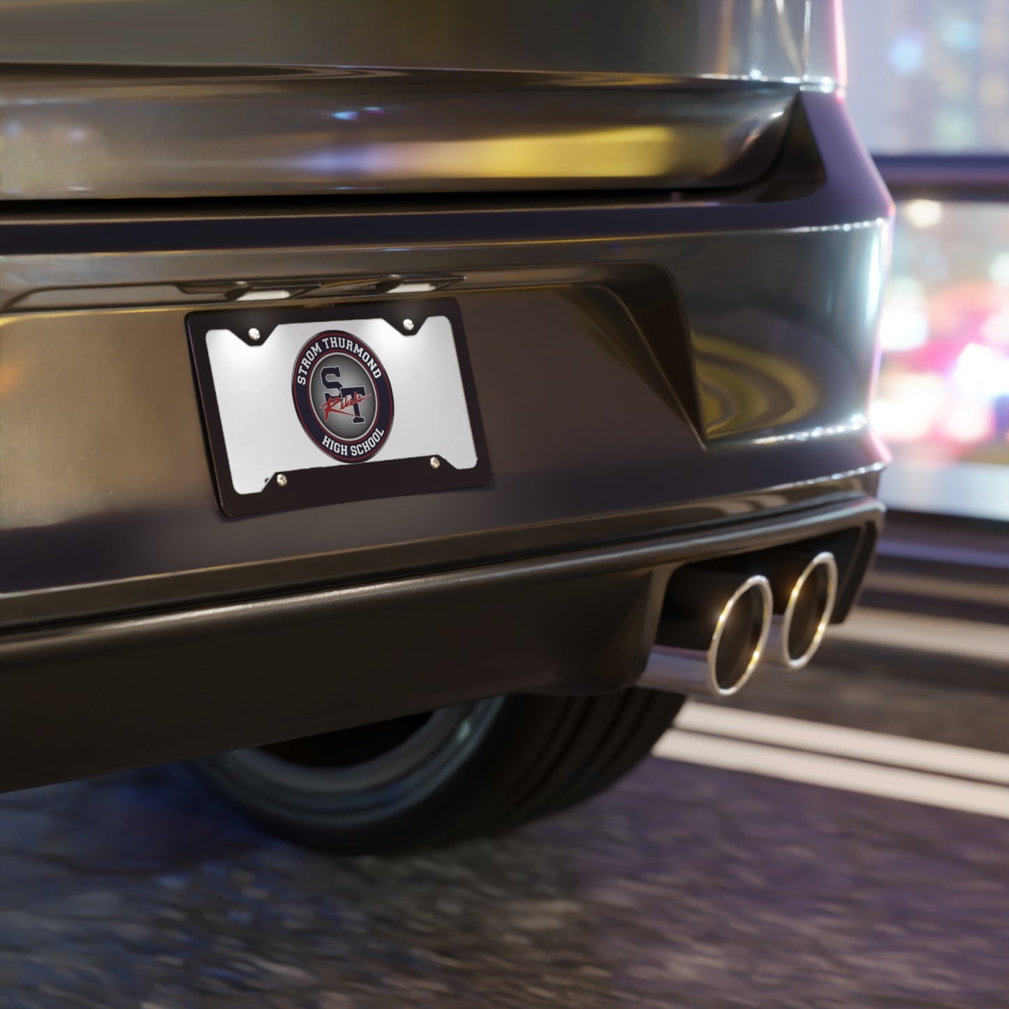 White Rebels Crest Vanity Plate — School License Plate