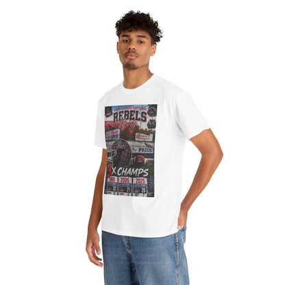 Rebels Football Championship Tee – "3x Champs" Team Pride Shirt
