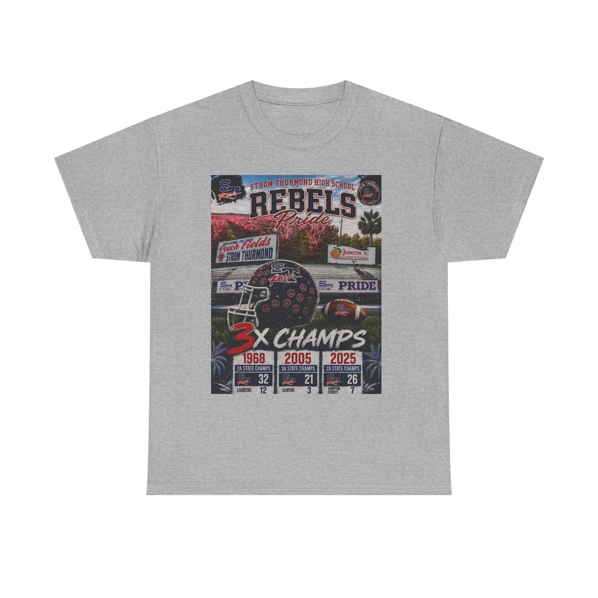 Rebels Football Championship Tee – "3x Champs" Team Pride Shirt