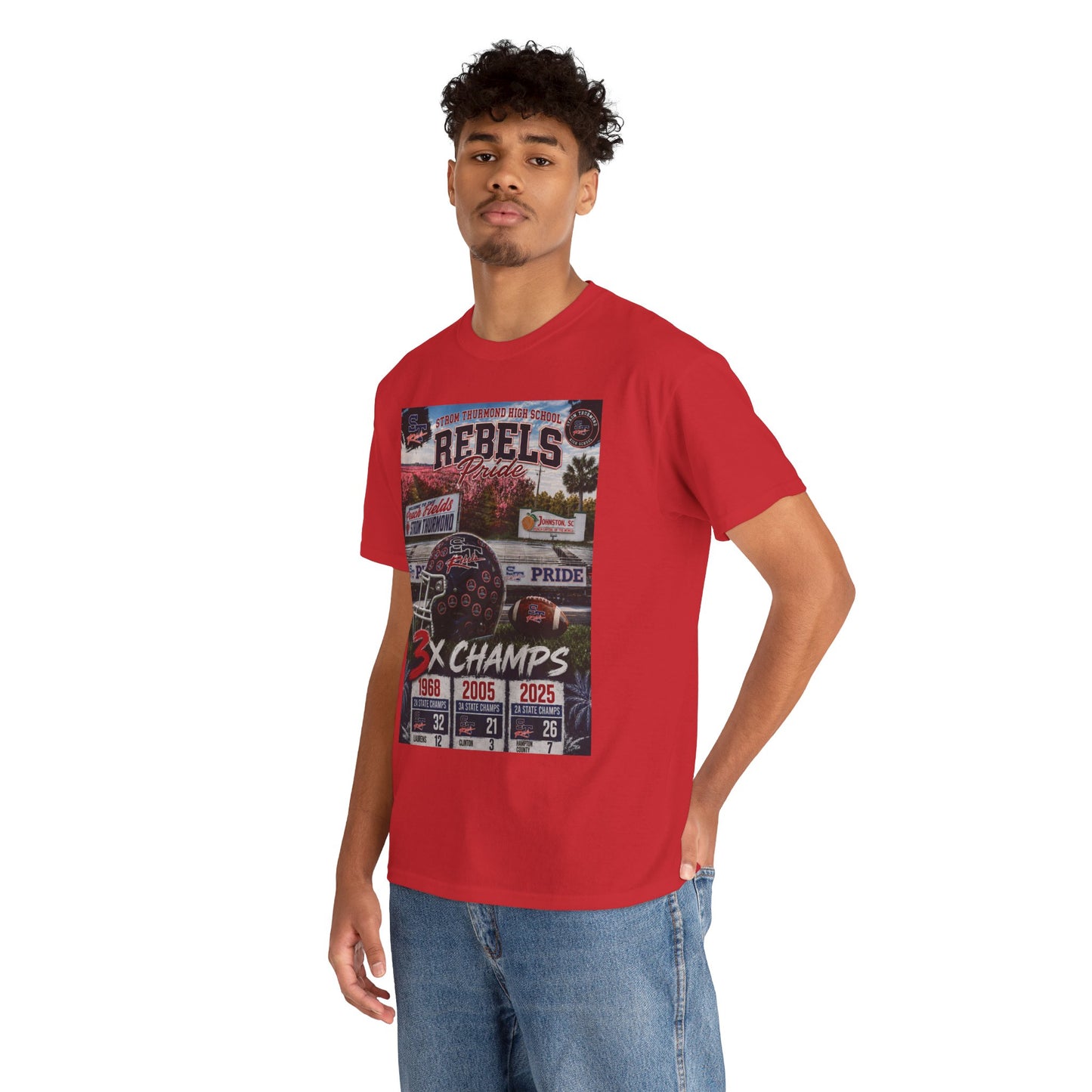 Rebels Football Championship Tee – "3x Champs" Team Pride Shirt