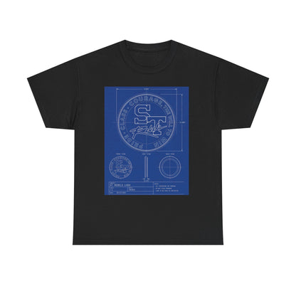 Blueprint Logo T‑Shirt — Vintage 'ST' Sports Emblem Tee