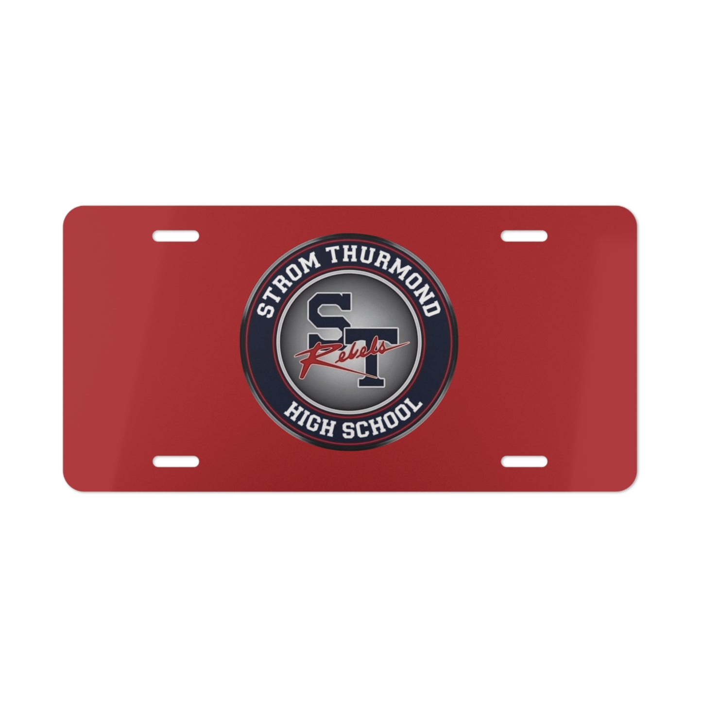 Red Rebels Crest Vanity Plate — School License Plate