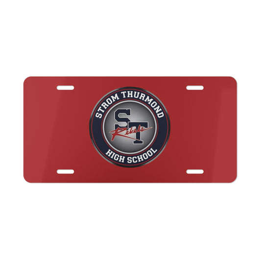 Red Rebels Crest Vanity Plate — School License Plate