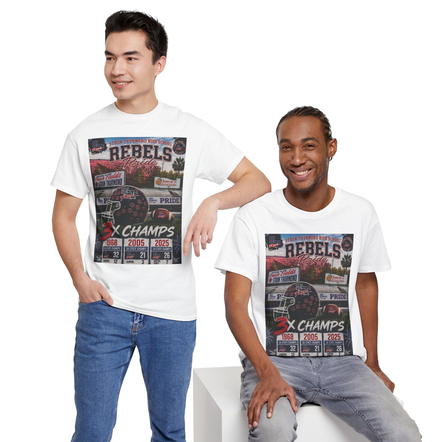 Rebels Football Championship Tee – "3x Champs" Team Pride Shirt