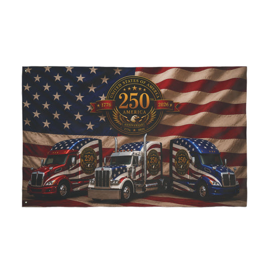 American Patriot Semi Truck Flag — 250th Year Double-Sided Flag