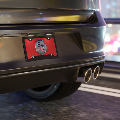 Red Rebels Crest Vanity Plate — School Spirit License Plate