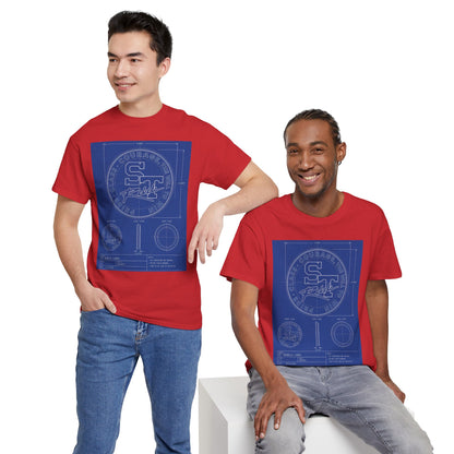 Blueprint Logo T‑Shirt — Vintage 'ST' Sports Emblem Tee