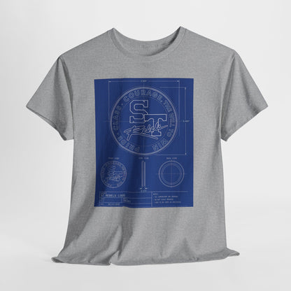 Blueprint Logo T‑Shirt — Vintage 'ST' Sports Emblem Tee